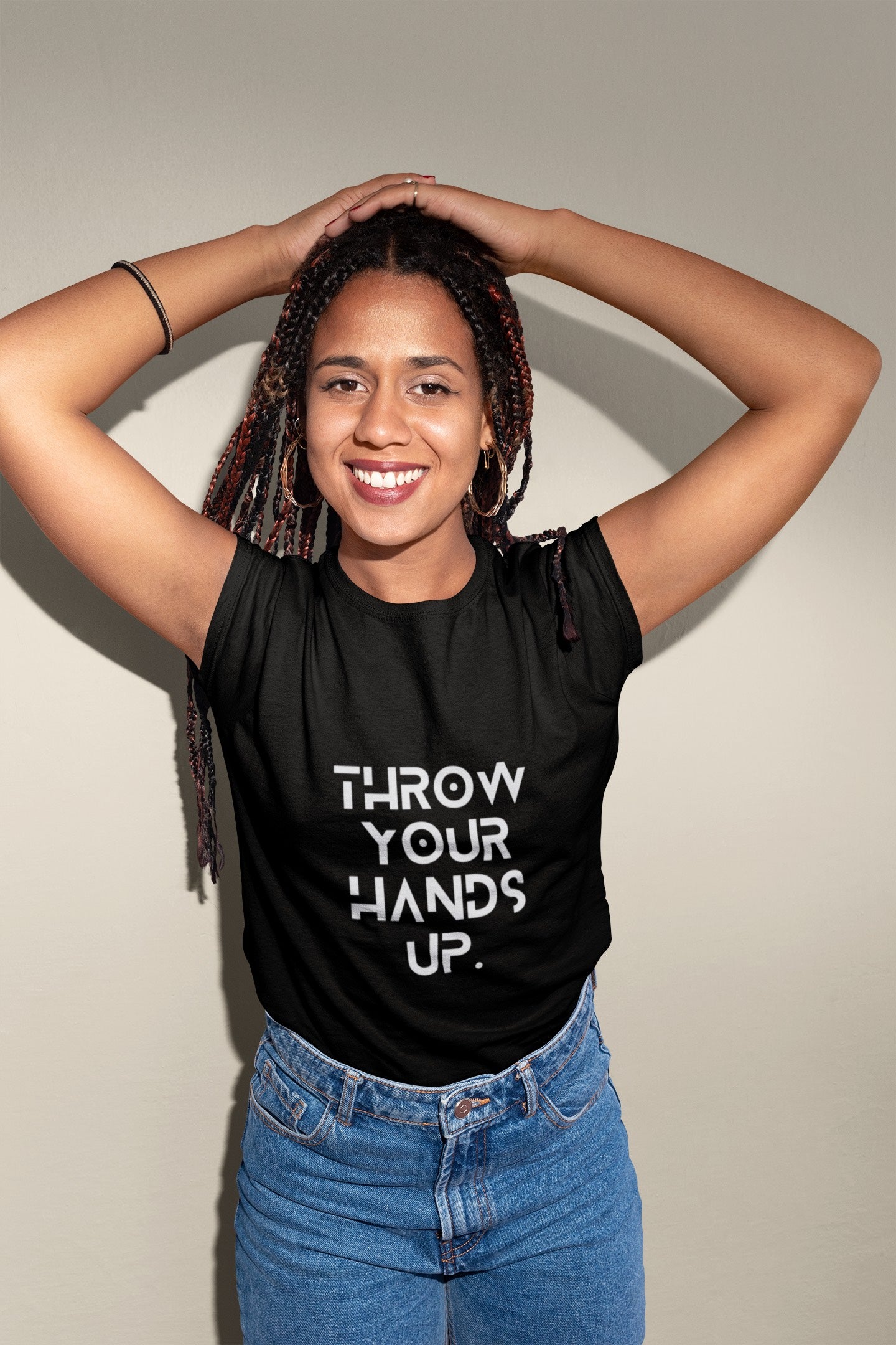 "THROW YOUR HANDS UP" Black Classic Tee - Unisex